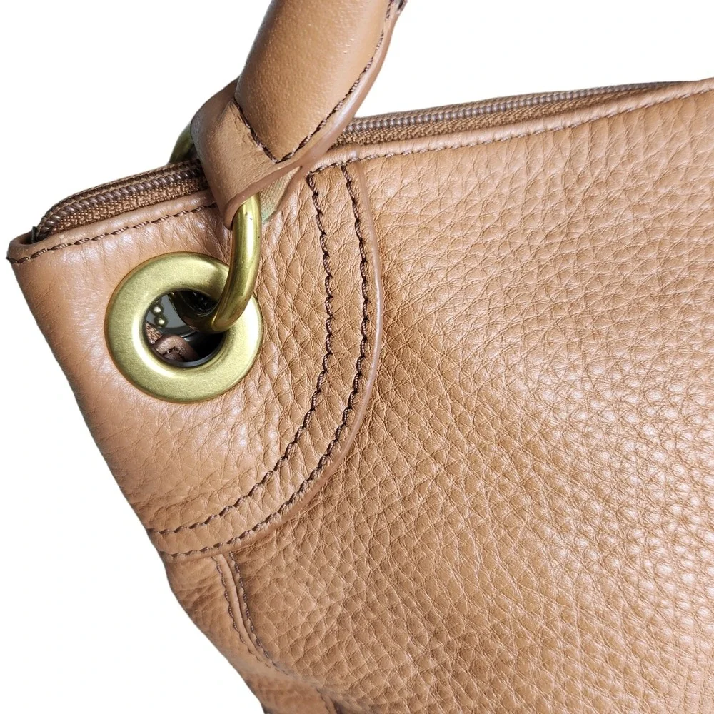 Fossil Karli Luxury Leather Hobo Bag Handbag Color Block & Matching Pouch EUC